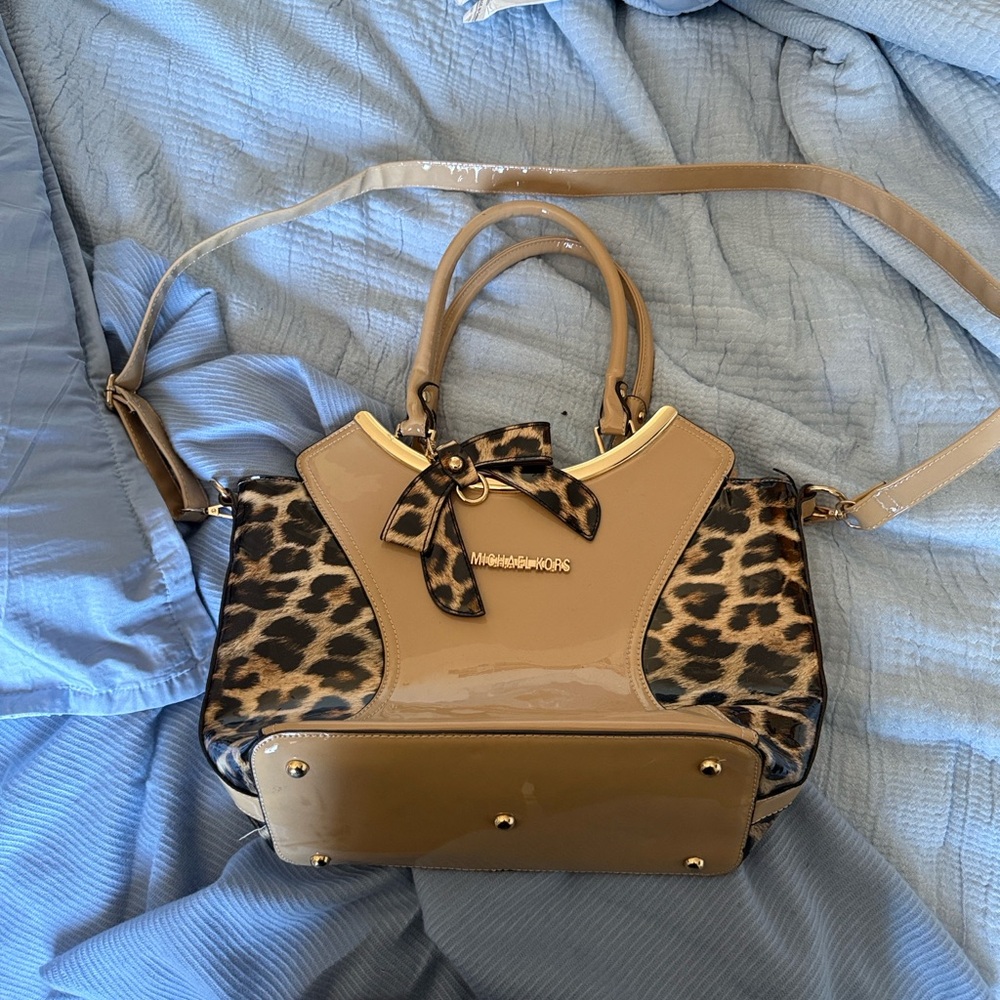 Michael Kors Brown and Leopard Print Satchel